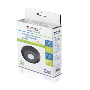 Senzor de Miscare PIR V-TAC VT-5087, Deckenstrahler, 360, Negru - Img 6