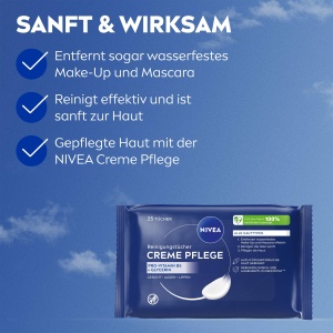 Servetele umede NIVEA Creme, 25 bucati, pentru toate tipurile de piele, cu parfum - Img 2