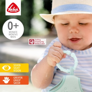 Set 10 inele de prindere Fehn 250510 culori curcubeu pentru jucarii si accesorii copii 0 luni - Img 2