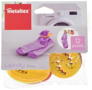 Set 12 suporturi pentru sosete Metaltex 405180 din plastic cu agatatoare - Img 3