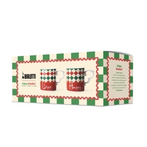 Set 2 Cani Bialetti Tricolore, Porcelain, 300 ml, Design Italian - Img 2