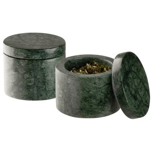 Set 2 Cutii din Marmura APS MINERA, 6 cm, H 5 cm, Verde - Img 2