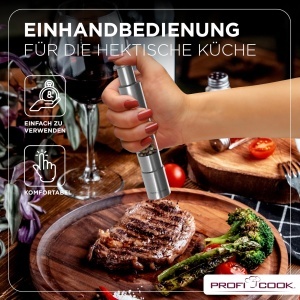 Set 2 Muli de Sare si Piper ProfiCook, Inox, 30 ml, Manual - Img 7