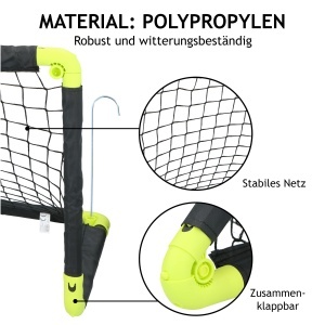 Set 2 Porti de Fotbal Faltabile Dunlop 50 x 44 x 44 cm, NegruGalben - Img 4