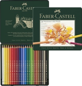 Set 24 Creioane Colorate Faber-Castell Polychromos in Metalletui