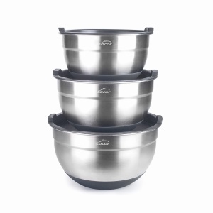 Set 3 Boluri din Inox Lacor 60050, Capacitate 1.5L, 2.2L, 3L, Cu Capace