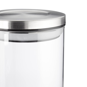Set 3 Borcane Sticla cu Capac Metalic, 750ml, Transparent - Img 6