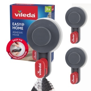 Set 3 carlige autoadezive Vileda rezistente pana la 3 kg pentru baie si bucatarie - Img 1