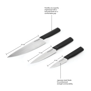Set 3 cutite KitchenAid Classic Japoneze cu maner ergonomic si huse de protectie - Img 3