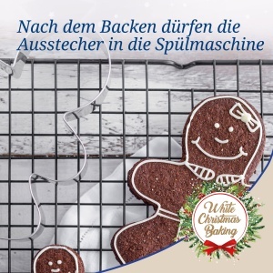 Set 3 forme prajituri Dr Oetker White Christmas Baking din inox model Lebkuchenmann - Img 6