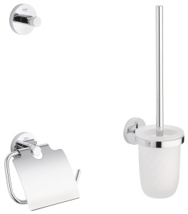 Set 3-in-1 pentru WC GROHE Essentials, montare rapida, cu suport prosoape