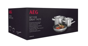 Set 3 Piese AEG pentru Gatit - 1 Tigai si 2 Oale, Antiaderent, Inox - Img 8