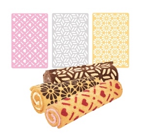 Set 3 Sabloane pentru Roulade Tescoma DELICIA, Motive Inimi, Flori, Ornamente