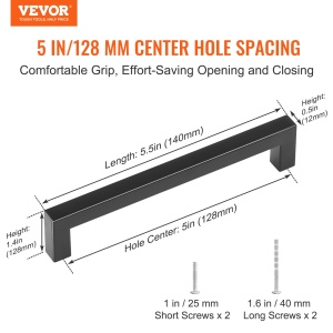 Set 30 manere mobilier VEVOR din otel inoxidabil finisaj mat distanta gaurilor 128 mm - Img 2