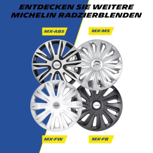 Set 4 Capace Roti Auto Michelin Monique 14 Inch, Argintii, ABS cu Inel Cromat - Img 8