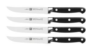 Set 4 cutite pentru friptura Zwilling Professional S, otel inoxidabil, maner plastic, negru