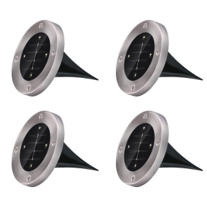 Set 4 Lampa Solara pentru Exterior Grundig - LED, Inox, Lumina Rece