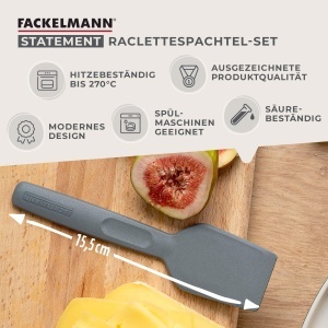 Set 4 Spatule Fackelmann Statement pentru Raclette Ergonomice Gri 155 cm - Img 2