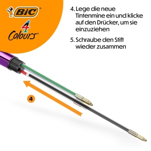 Set 5 Pixuri BIC 4 Culori Gradient, Reumplibile, Design Metallic - Img 8
