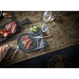 Set 6 Cutite pentru Steak WMF Ranch, Cromargan Inox, Maner Eichenholz, 24 cm - Img 8