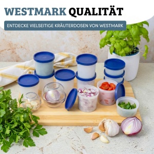 Set 6 recipiente Westmark 2 mingi de depozitare 7cm9cm 4 cutii pentru ierburi 100ml, BPA-free, albastrutransparent - Img 10