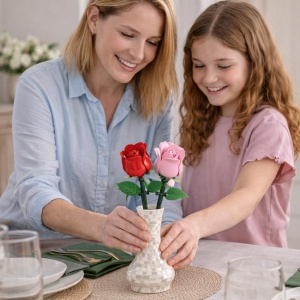 Set Bauset 3D-Rose - 50 Piese, Decorativa, Culoare Aleatorie, Creativitate pentru Copii - Img 3