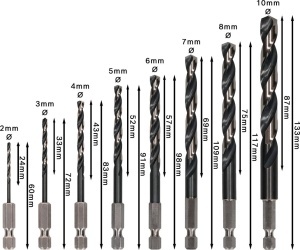 Set burghie Bosch PRO Metal HSS-G Impact 8 piese pentru metale si plastic Sechskantschaft - Img 2