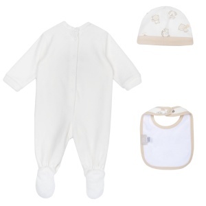 Set cadou pentru bebelusi Chicco - Strampler, caciula si baveata, moale si calduros - Img 2