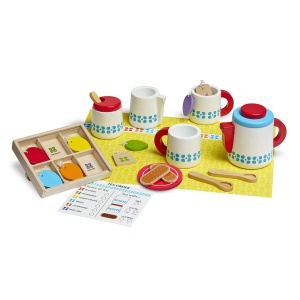 Set ceai din lemn Melissa Doug, pentru 2 persoane, cu accesorii incluse