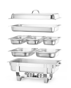Set Chafing Dish HENDI Fiora, 2 GN 12 si 3 GN 13, Inox, 585x385x315mm - Img 4