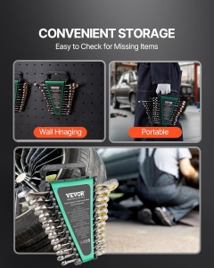 Set Chei Combinate VEVOR 24 Piese din Otel Cr-V cu Organizer, Metrice si SAE - Img 6