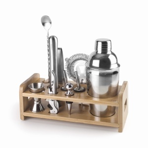 Set Cocktail Lacor 62181 10 Piese Design Portabil Suport Bambus Otel Inoxidabil 1810