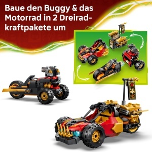 Set Constructie LEGO NINJAGO 71864 - Kais si Coles Kombi-Flitzer, 394 piese, cu 3 Minifigurine - Img 3