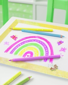 Set Creioane Colorate Faber-Castell Jumbo Grip Neon 5 Bucati - Img 2