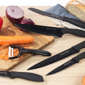 Set cutite si decojitor Russell Hobbs, 6 piese, lame antiaderente, manere ergonomice, negru - Img 7