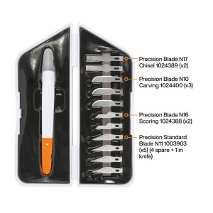 Set Cutter Precision Fiskars 1024384 13 piese AlbPortocaliu Lame din otel inoxidabil - Img 3
