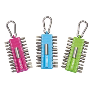 Set de 21 de bituri pentru suruburi Bosch cu suport magnetic si carabinier, albastru - Img 4