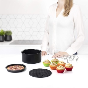 Set de accesorii pentru friteuza cu aer cald Princess 10 piese, 3.2L, negru - Img 7