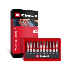 Set de biti Einhell 10 piese 50 mm S2 otel rezistent cu caseta compacta