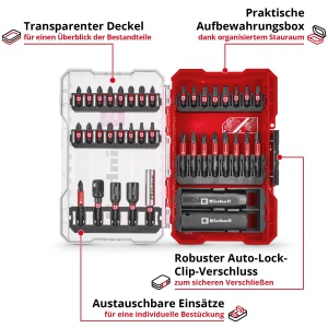 Set de Bituri si Stecknuss Einhell M-CASE 39 piese, S2 Stahl, 50BV30 Stahl - Img 3