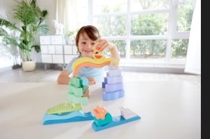 Set de Blocuri de Constructie Hape cu Tema Naturii, 22 Piese Colorate, pentru 24 Luni - Img 5