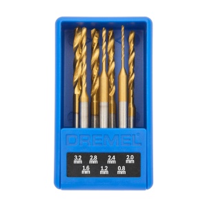 Set de burghie Dremel 7 piese titan, 0,8-3,2 mm, pentru lemn si plastic - Img 1