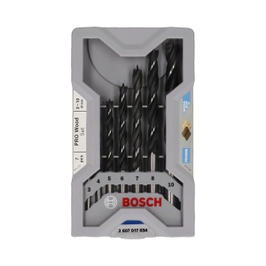 Set de burghie elicoidala pentru lemn Bosch 7x PRO (pentru lemn de esenta moale, lemn de esenta tare, O 3,0, 4,0, 5,0, 6,0, 7,0, 8,0, 10,0 mm, accesorii profesionale Masina de gaurit/surubelnita) - Img 1