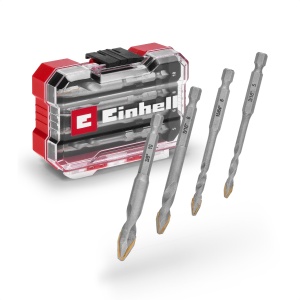 Set de burghie pentru gresie Einhell XS-CASE 4 piese placa din carbura varf de centrare cutie de depozitare