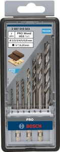 Set de burghie pentru lemn Bosch HSS 7 buc. Tija hexagonala 2 - 8 mm Linie robusta - Img 2