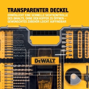 Set de burghie si bituri DEWALT 100 piese, compatibil cu Tough Case - Img 4