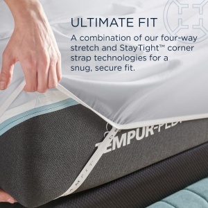 Set de cearsafuri din bumbac Tempur, gri rece, king size - Img 6