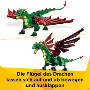Set de Constructie LEGO Creator 3in1 Gruner Drache 31161 - 715 Piese, 3 Modele, pentru Copii 9 - Img 5