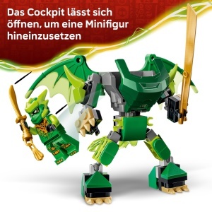 Set de Constructie LEGO Ninjago Lloyd Drachen-Mech Battle 71862, 81 piese, cu 3 figurine - Img 5