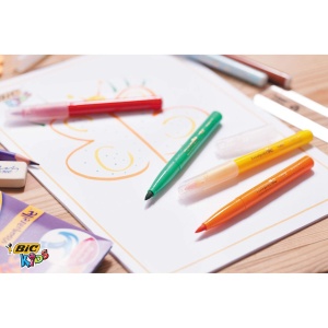 Set de Creioane Filz BIC Kids Visaquarelle, 18 culori, cu varf flexibil, pentru copii - Img 2